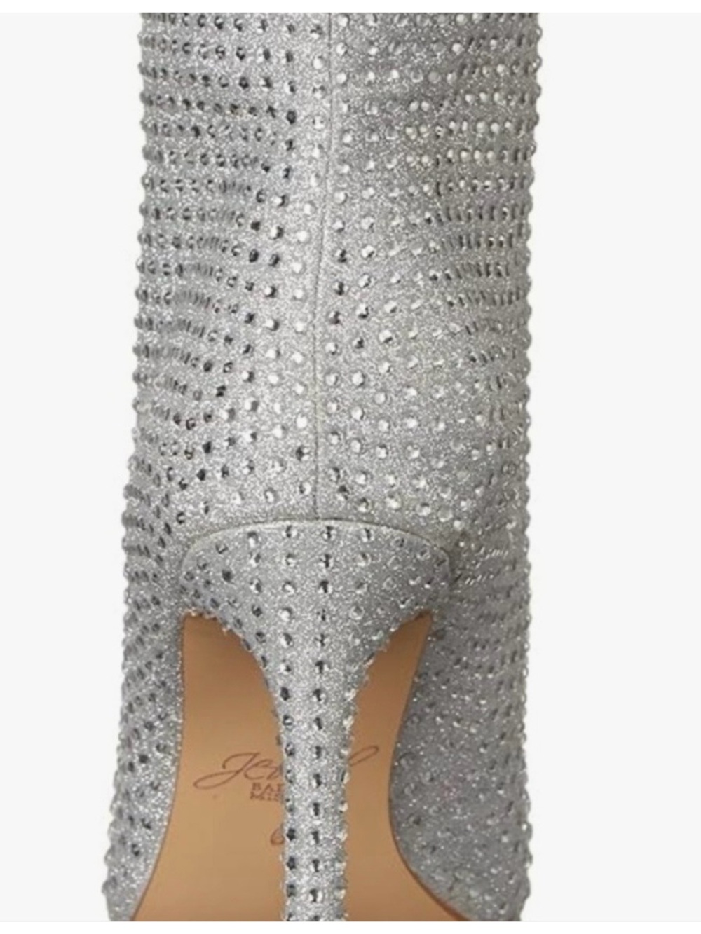 NEW Jewel Badgley Mischka Jude Silver Crystal Ankle Booties Sz 9 - Picture 8 of 10